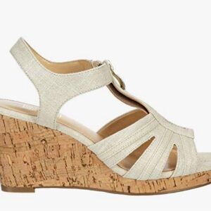 Lauren Blakwell Women's Renee - Wedge Heel Zip Up Peep Toe Sandal‎ Sz 10